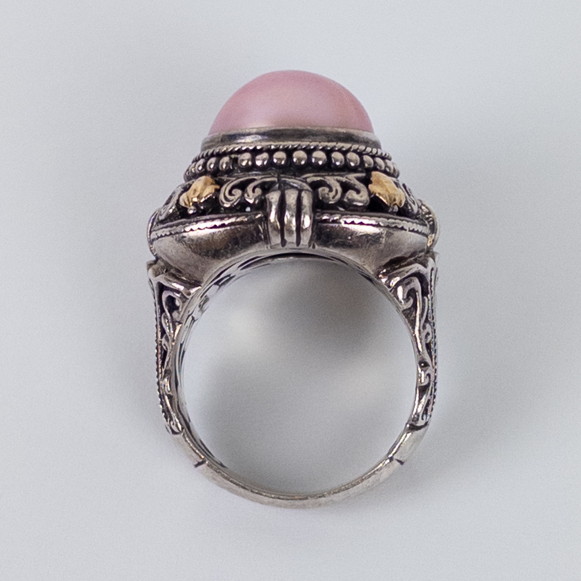 18K Gold and Sterling Silver Pearl Cocktail Ring