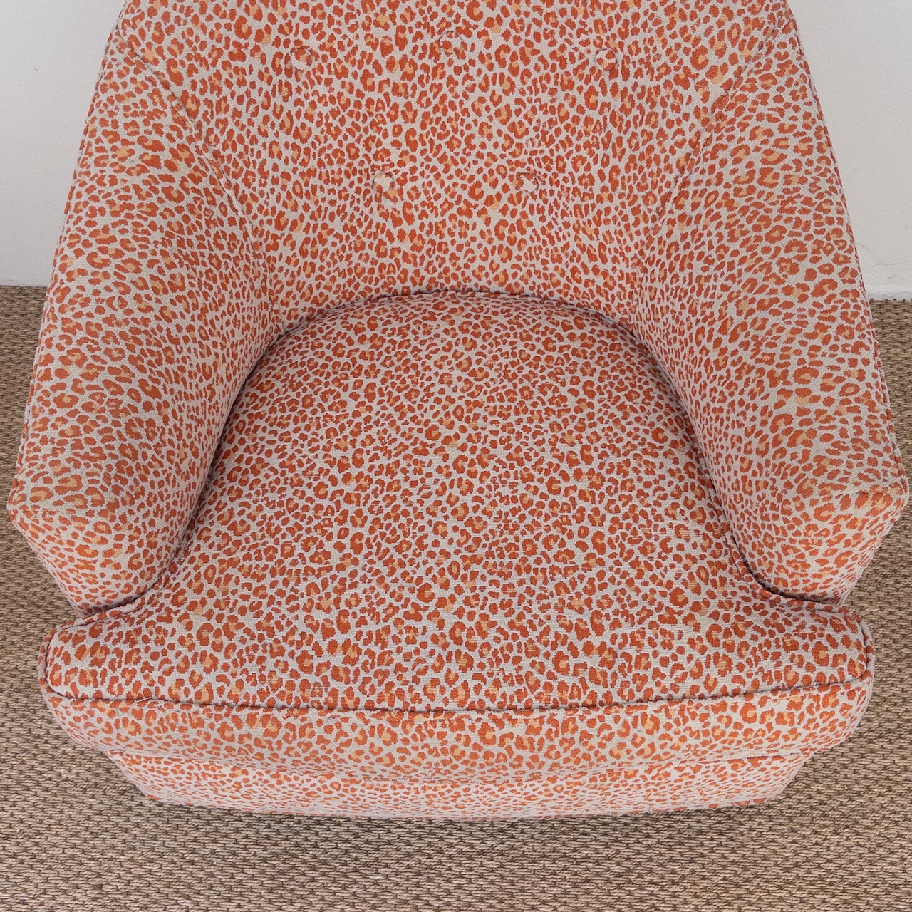 Ruben Avesyan Coral Ocelet Upholstered Barrel Back Chair Pair