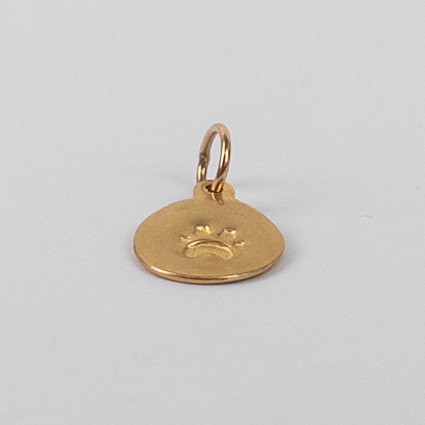 14K Gold Dog Paw Print Pendant