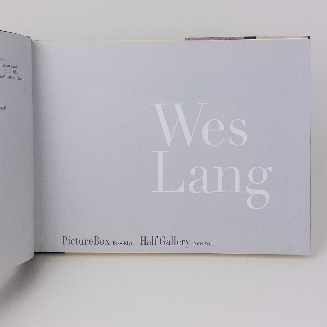 Wes Lang Inscribed Monograph