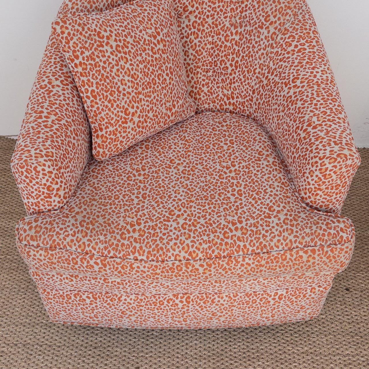 Ruben Avesyan Coral Ocelet Upholstered Barrel Back Chair Pair