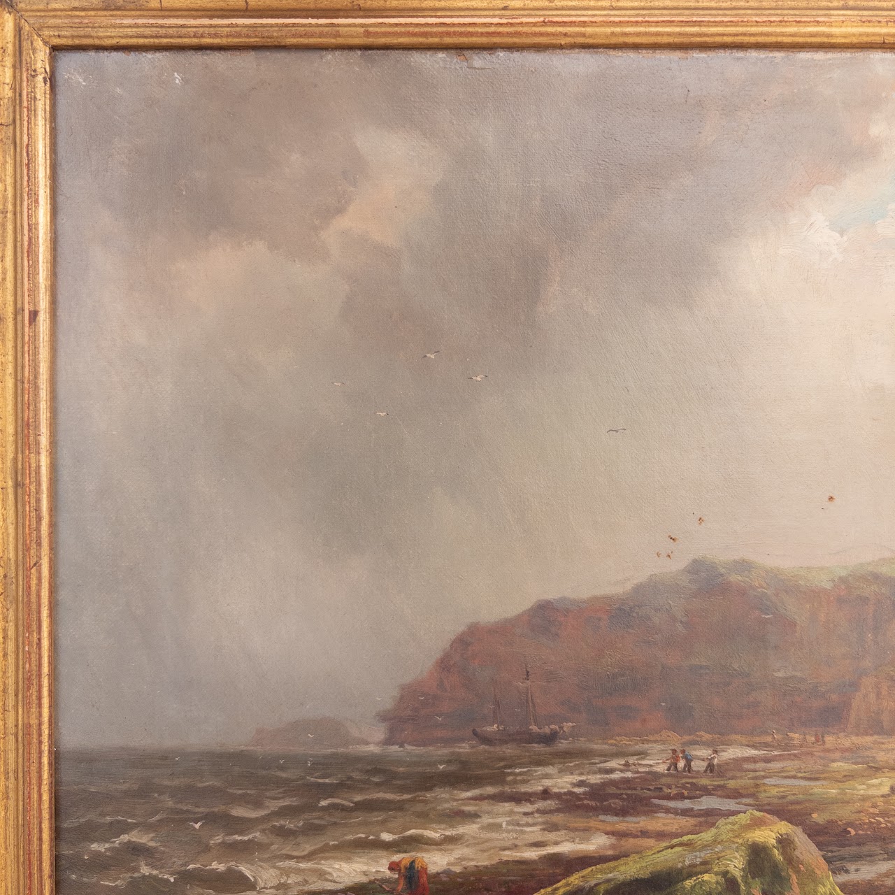 George Cammidge Antique Mudlarks on the Beach Painting