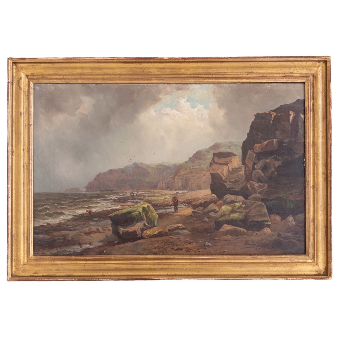 George Cammidge Antique Mudlarks on the Beach Painting