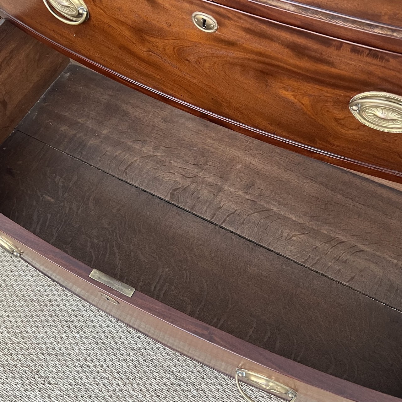 English Bow Front Mahogany Dresser