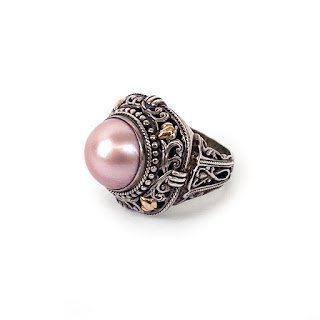 18K Gold and Sterling Silver Pearl Cocktail Ring