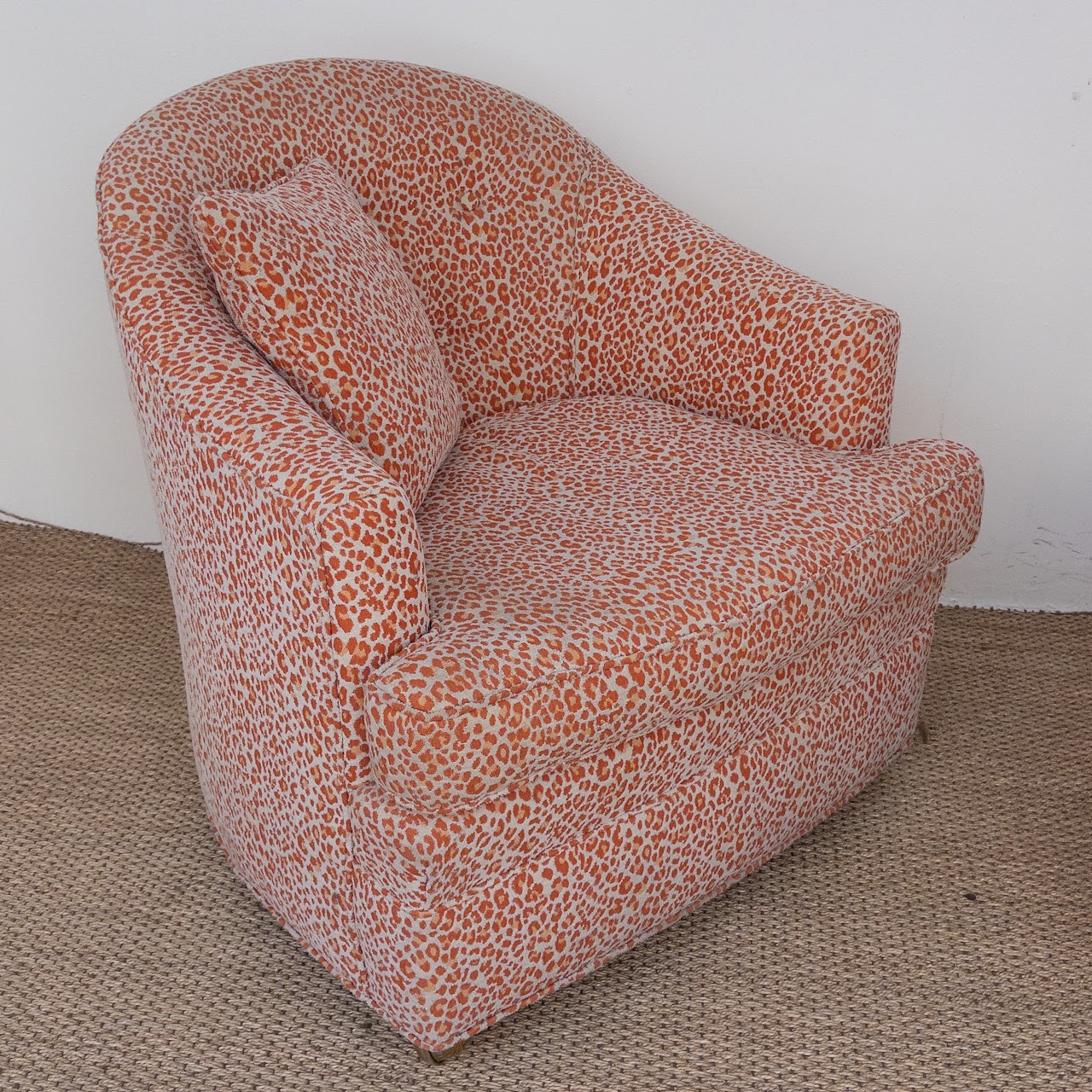 Ruben Avesyan Coral Ocelet Upholstered Barrel Back Chair Pair