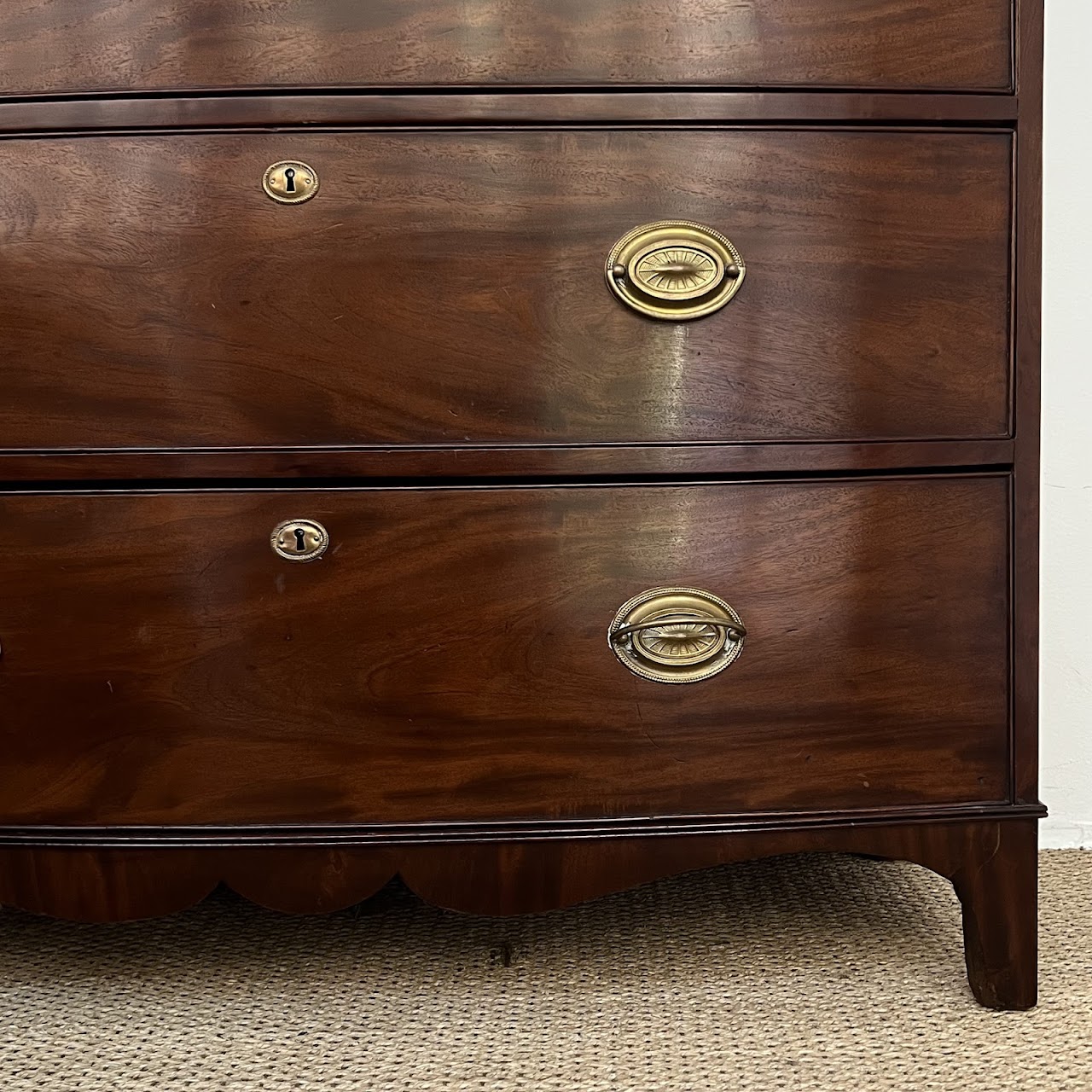 English Bow Front Mahogany Dresser