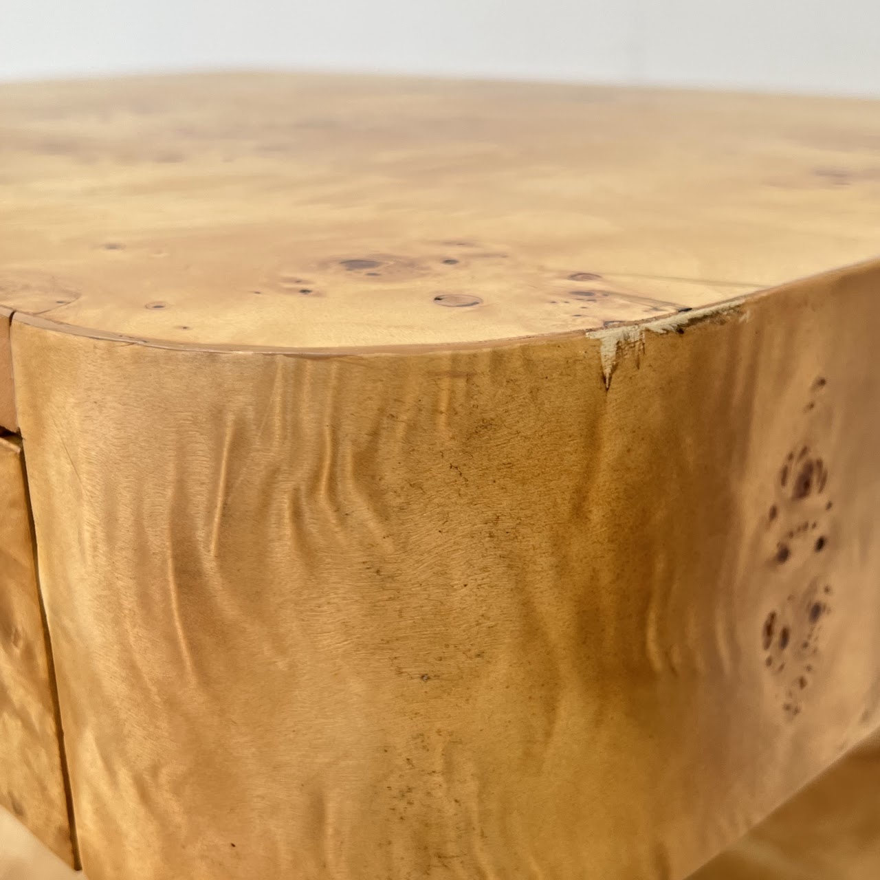 Burlwood Contemporary Deco-Inspired Side Table #2