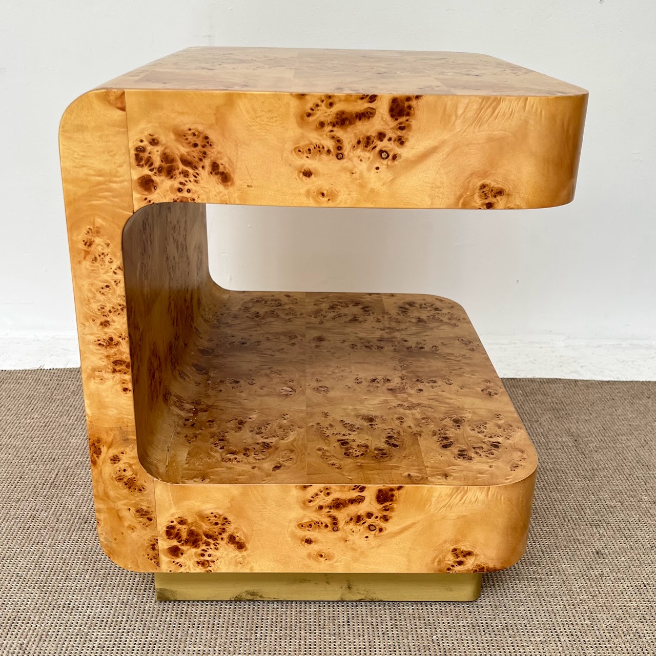 Burlwood Contemporary Deco-Inspired Side Table #3