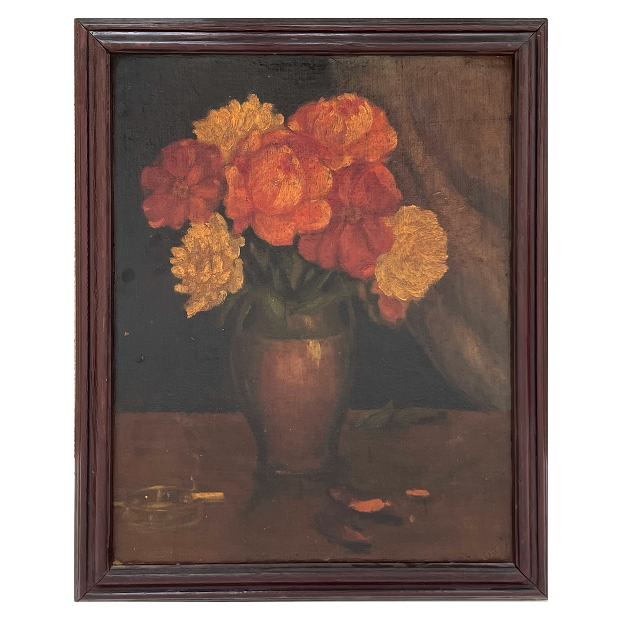 Still Life with Flowers Signed Oil Painting