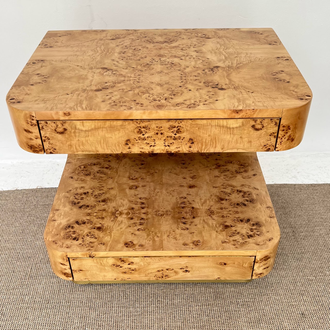 Burlwood Contemporary Deco-Inspired Side Table #3