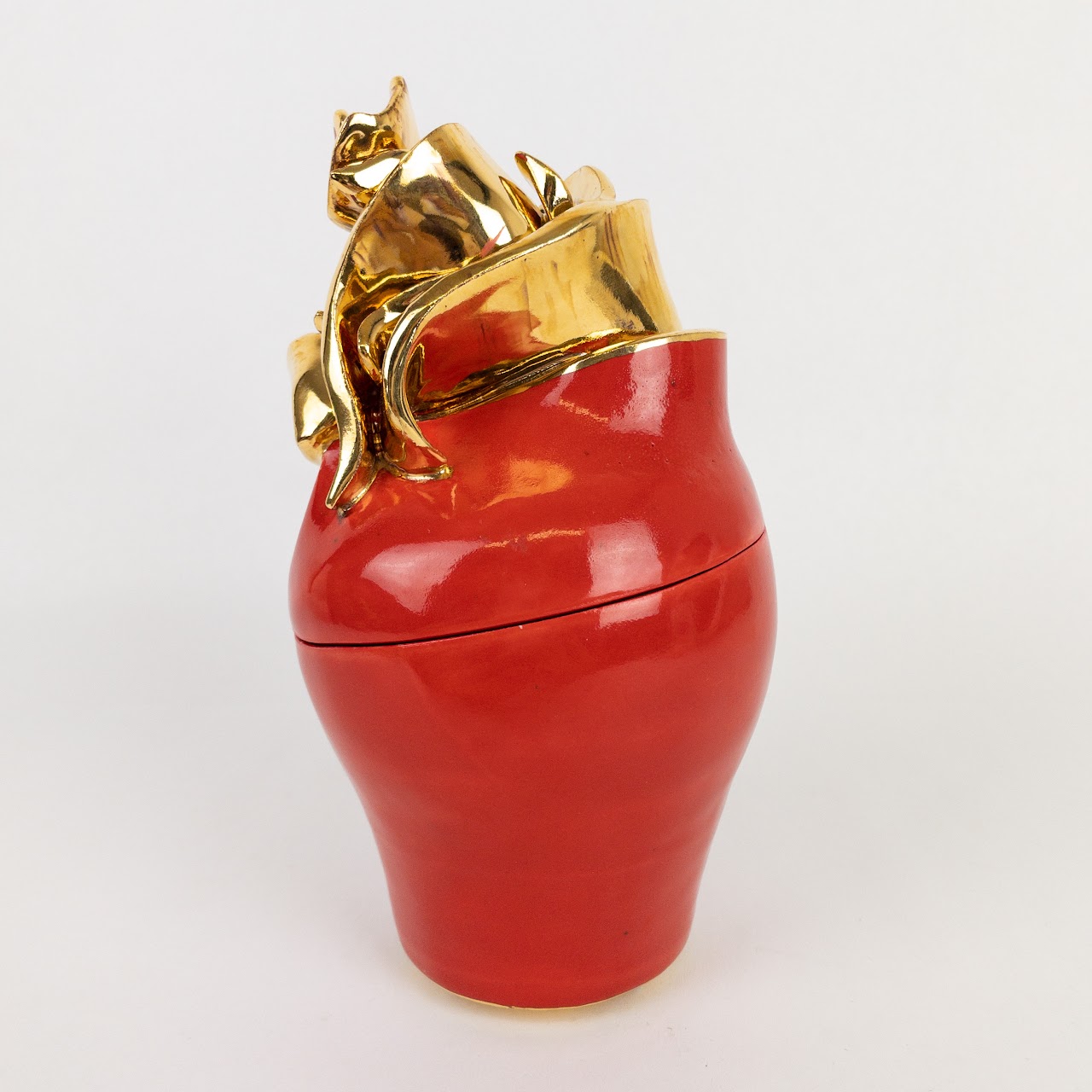 Lawrence Elle Groux Small Red Floral  Jar