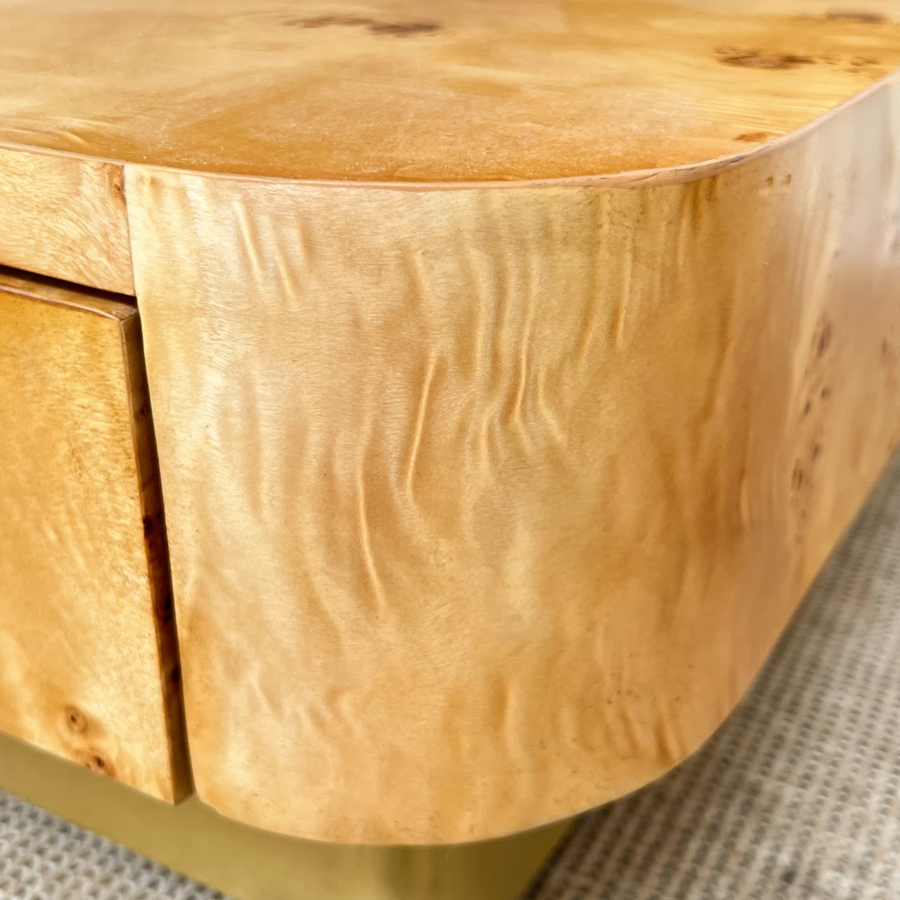 Burlwood Contemporary Deco-Inspired Side Table #2