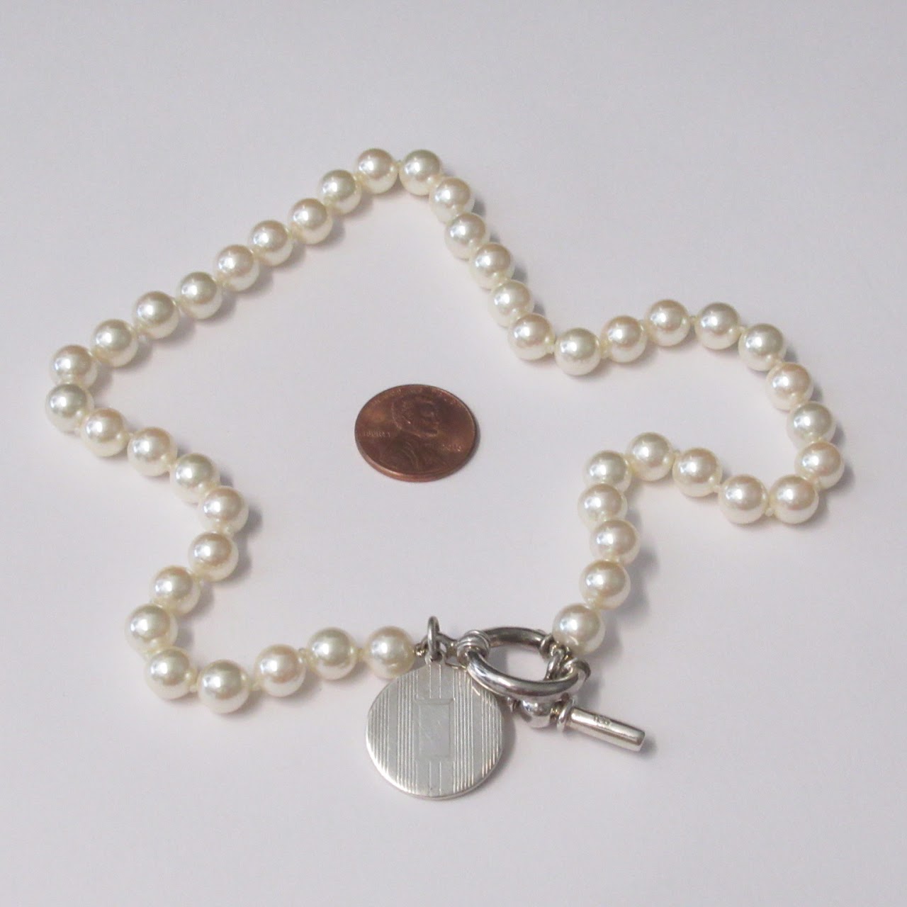 Ralph Lauren Faux Pearl & Sterling Silver Necklace