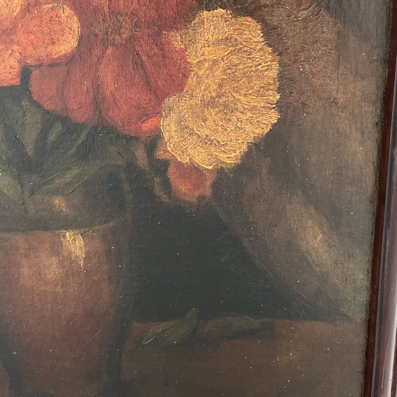 Still Life with Flowers Signed Oil Painting