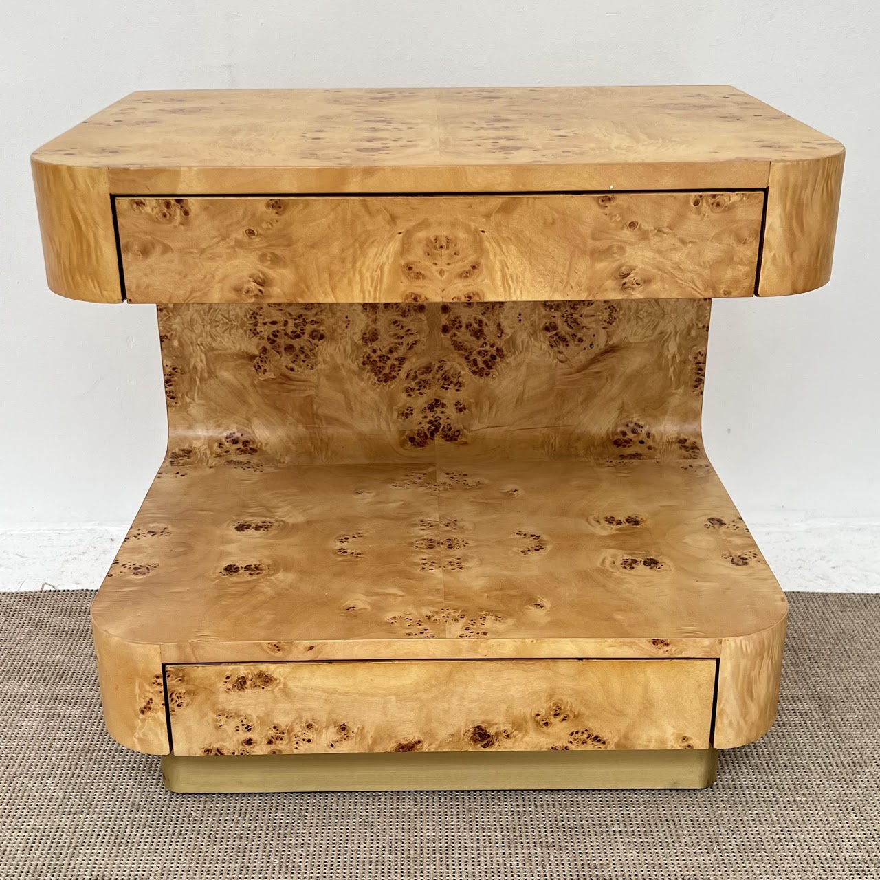 Burlwood Contemporary Deco-Inspired Side Table #2