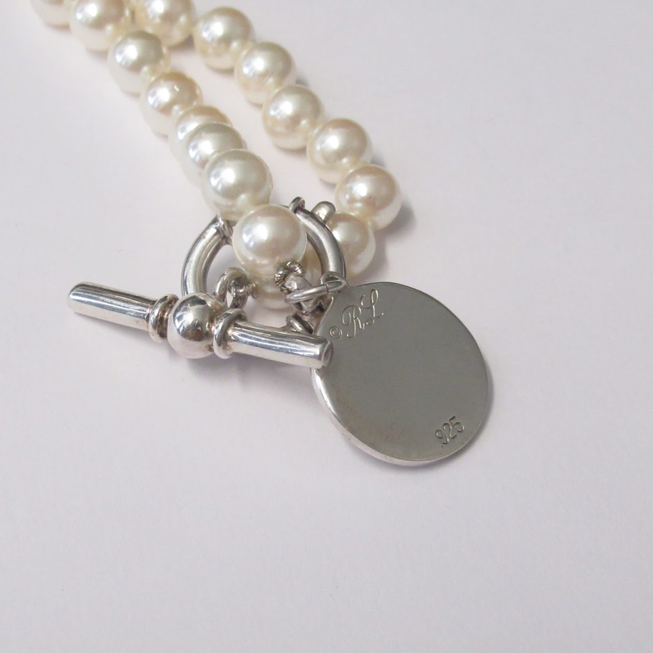 Ralph Lauren Faux Pearl & Sterling Silver Necklace