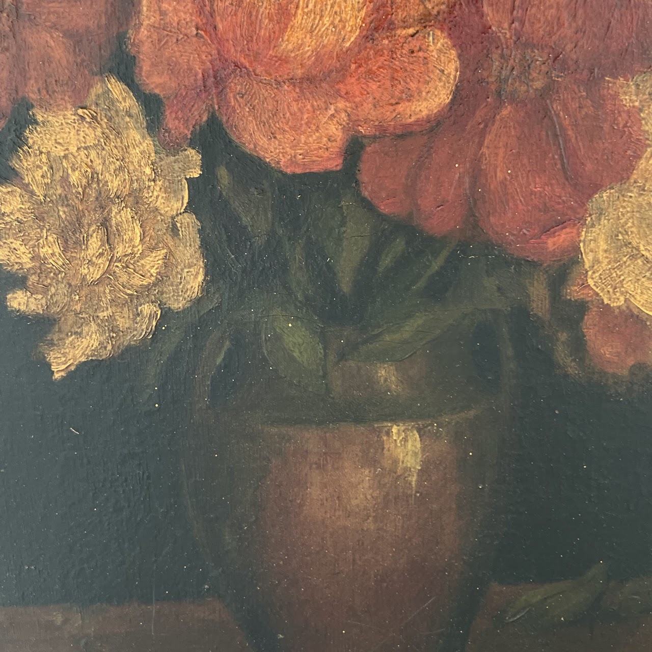 Still Life with Flowers Signed Oil Painting