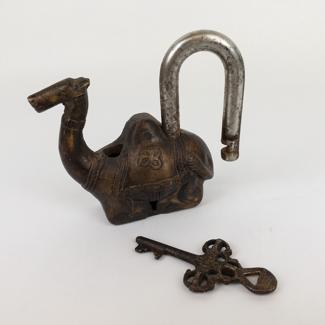 Vintage Brass & Steel Camel Lock