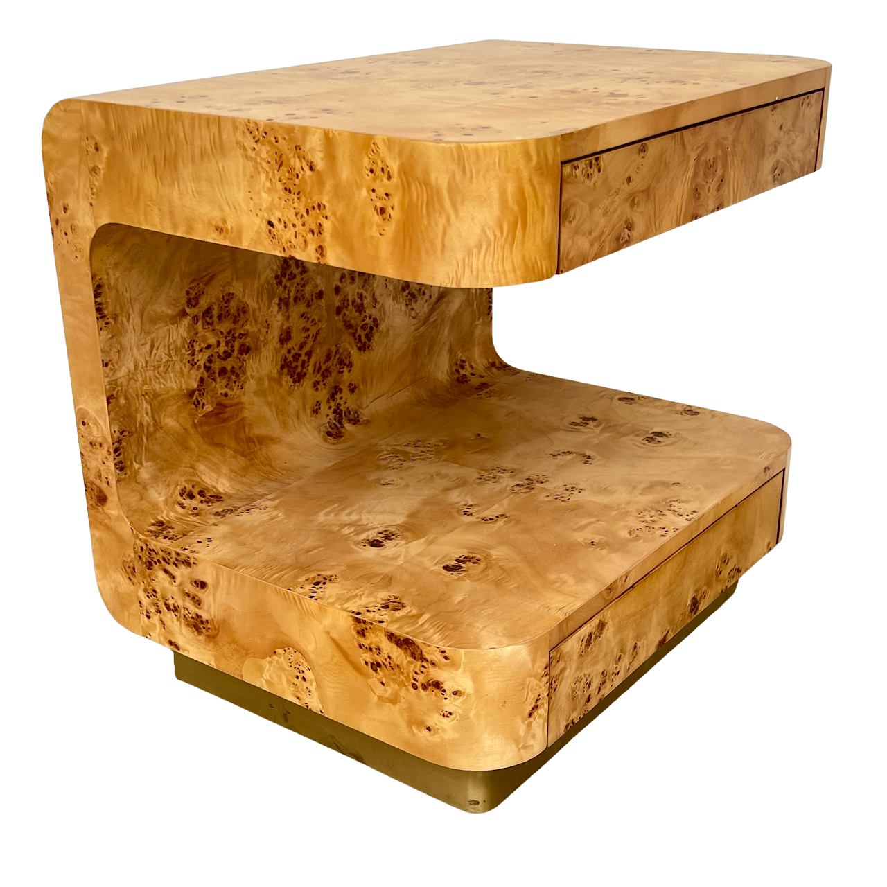 Burlwood Contemporary Deco-Inspired Side Table #2