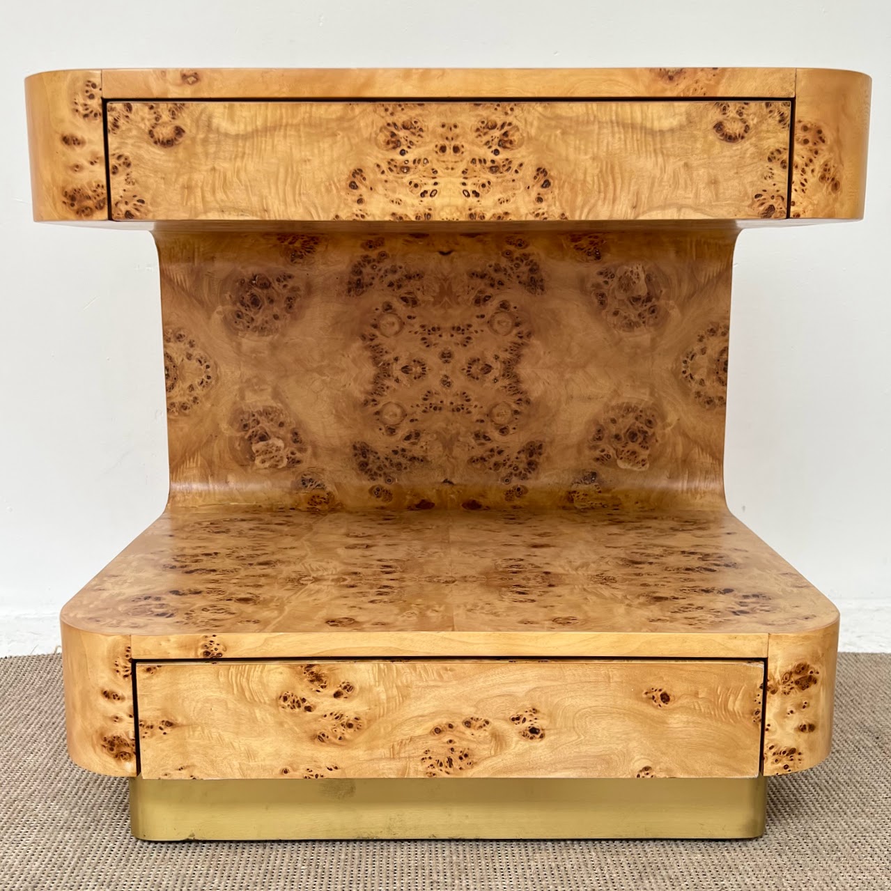 Burlwood Contemporary Deco-Inspired Side Table #3