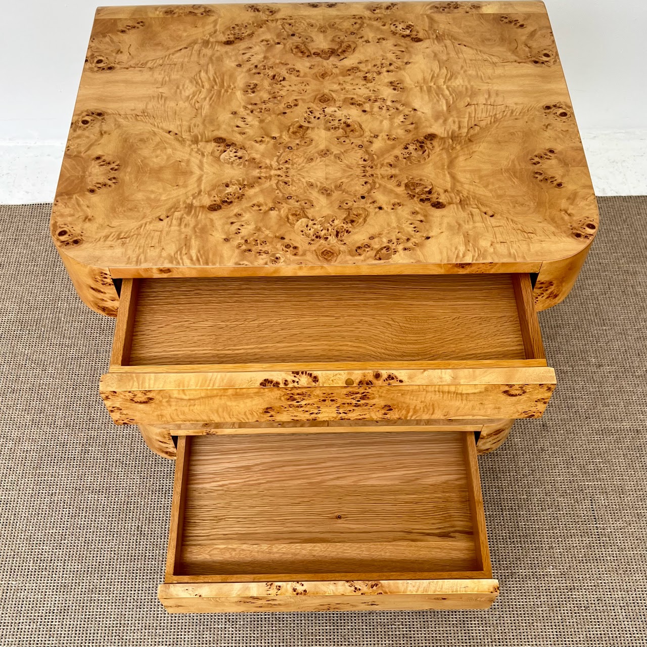 Burlwood Contemporary Deco-Inspired Side Table #3