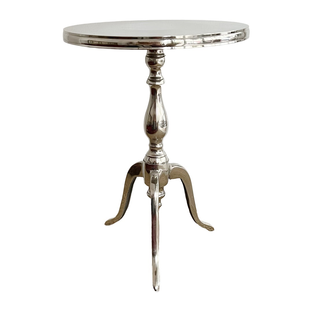 Cast Aluminum Pedestal Accent Table