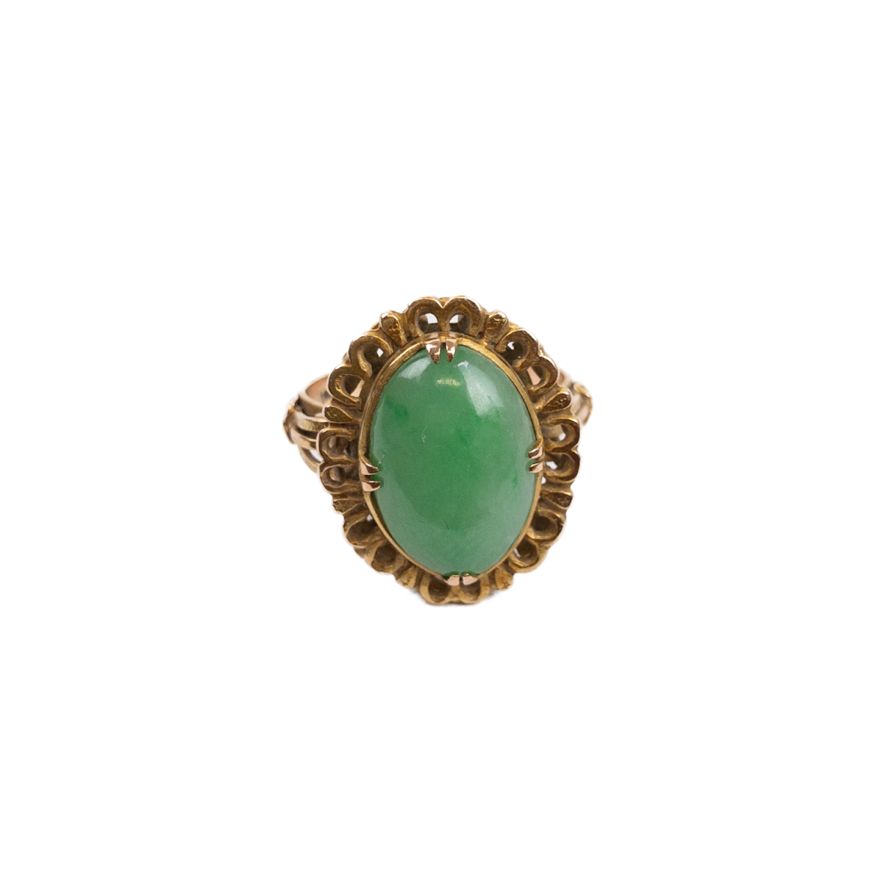 14K Gold & Jade Cocktail Ring