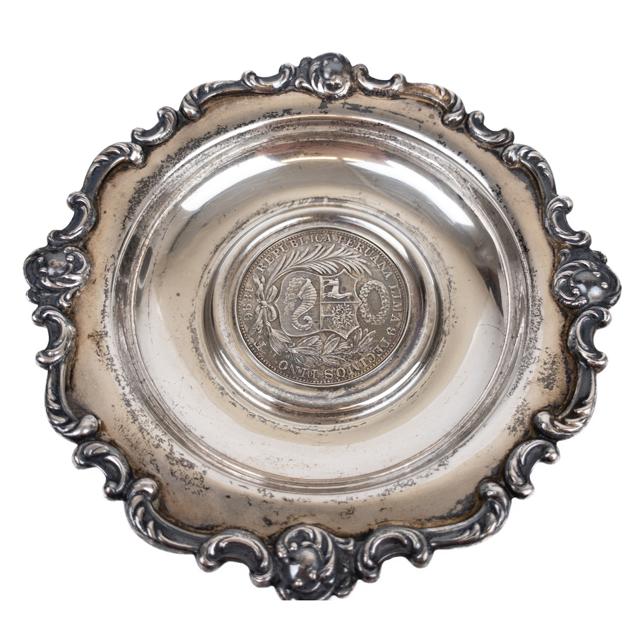 Sterling Silver Peruvian Coin Dish