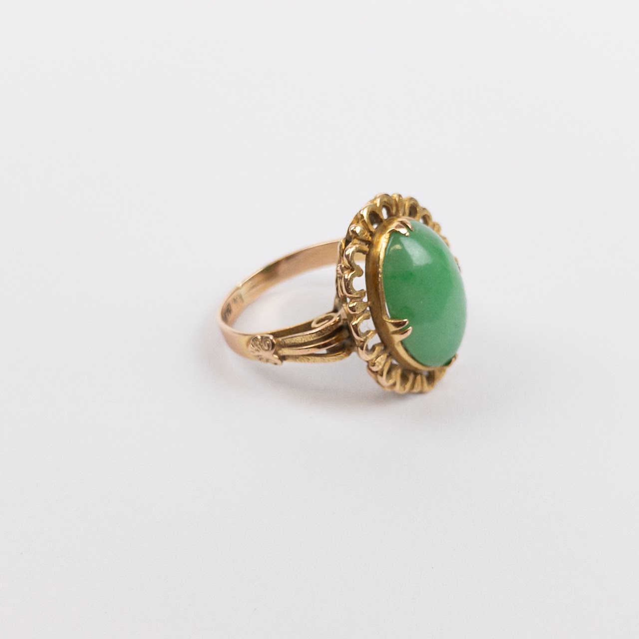 14K Gold & Jade Cocktail Ring