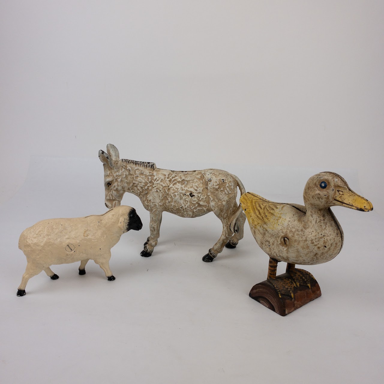 Cast Iron Barnyard Animals Vintage Bank Trio