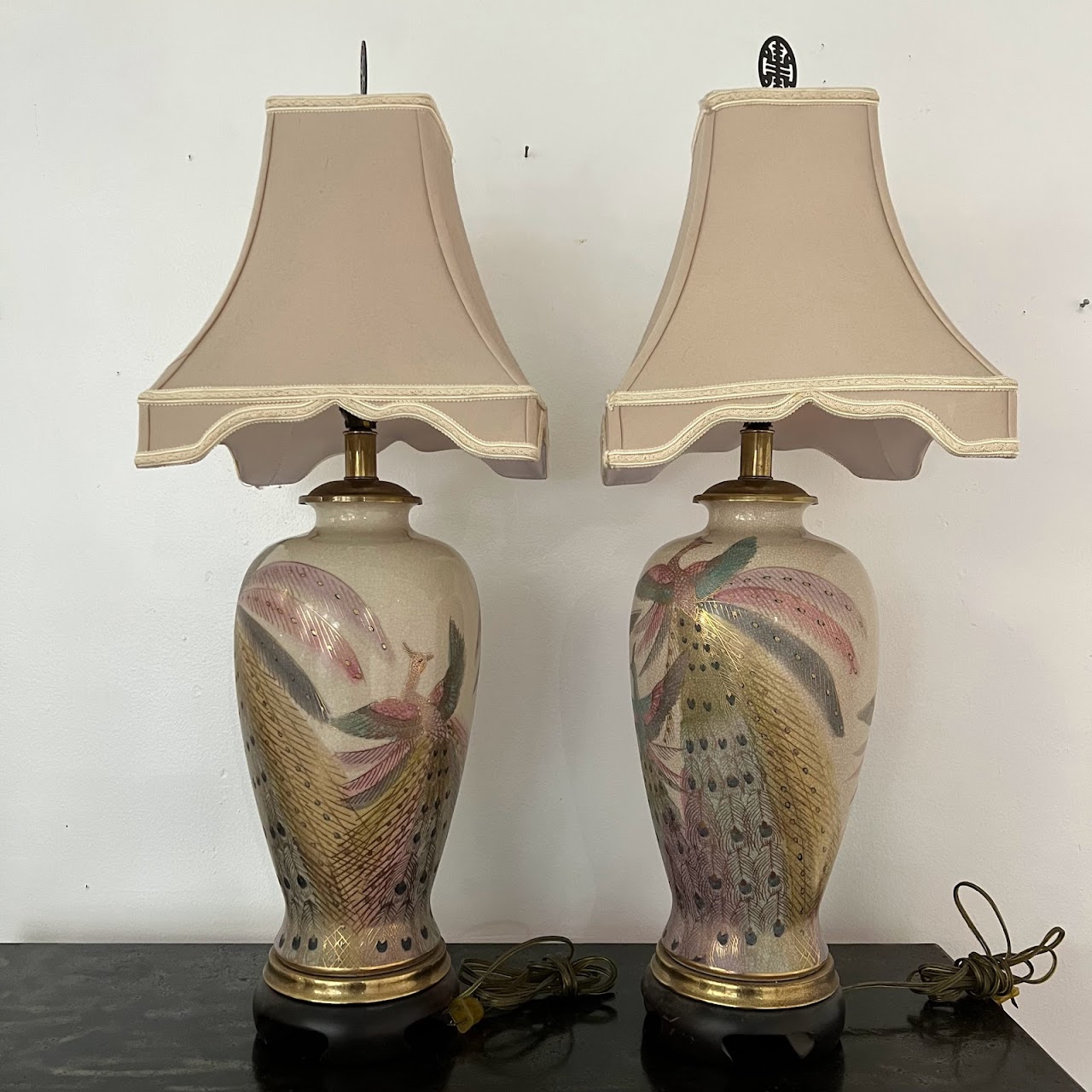 Vintage Frederick Cooper Bronze Finish Table Lamps, a Pair