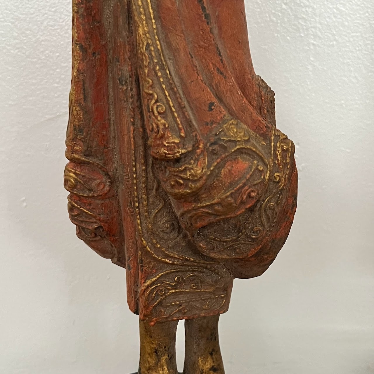 Burmese Buddhist Monk Carving Trio