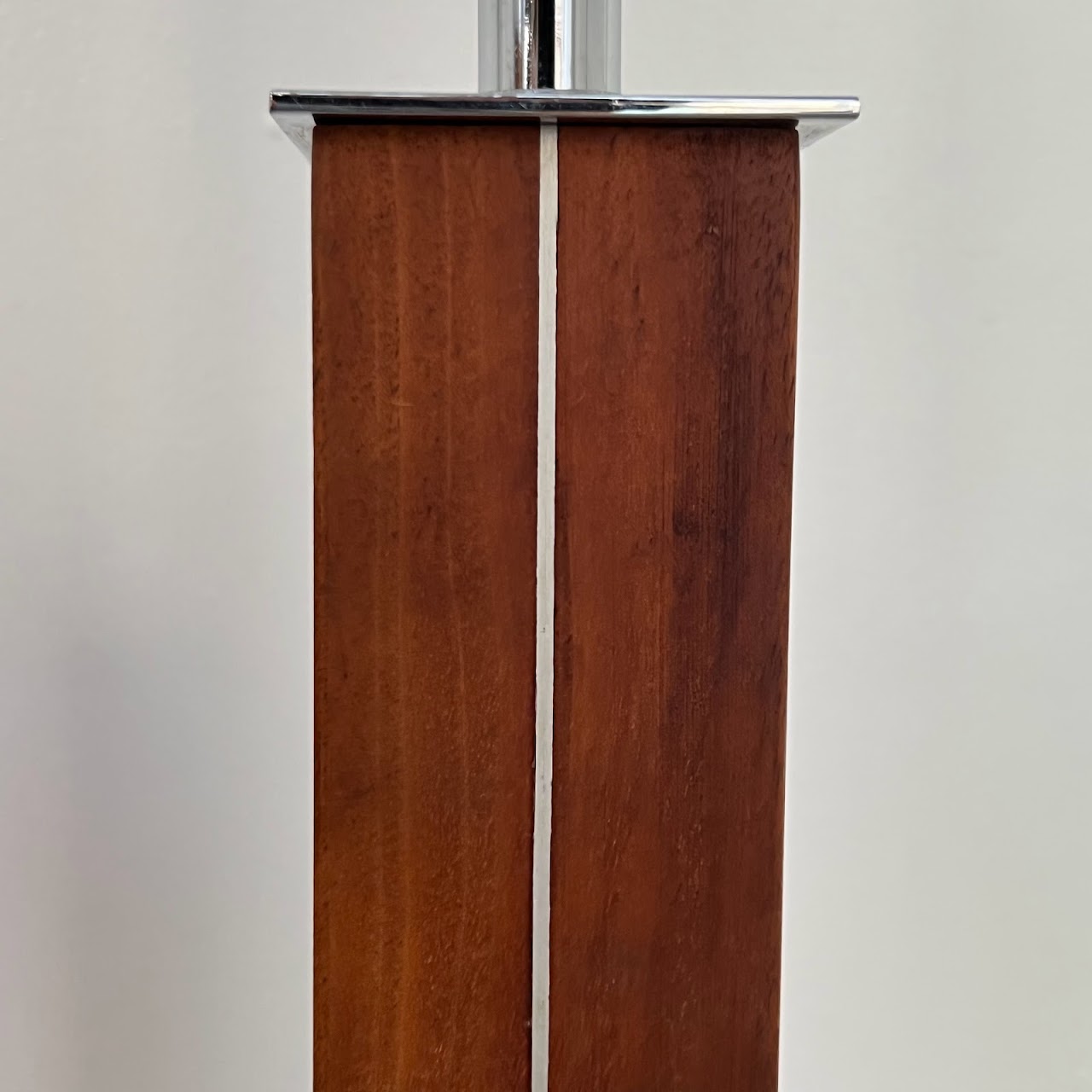 Walter von Nessen Chrome & Walnut Mid-Century Modernist Table Lamp Pair