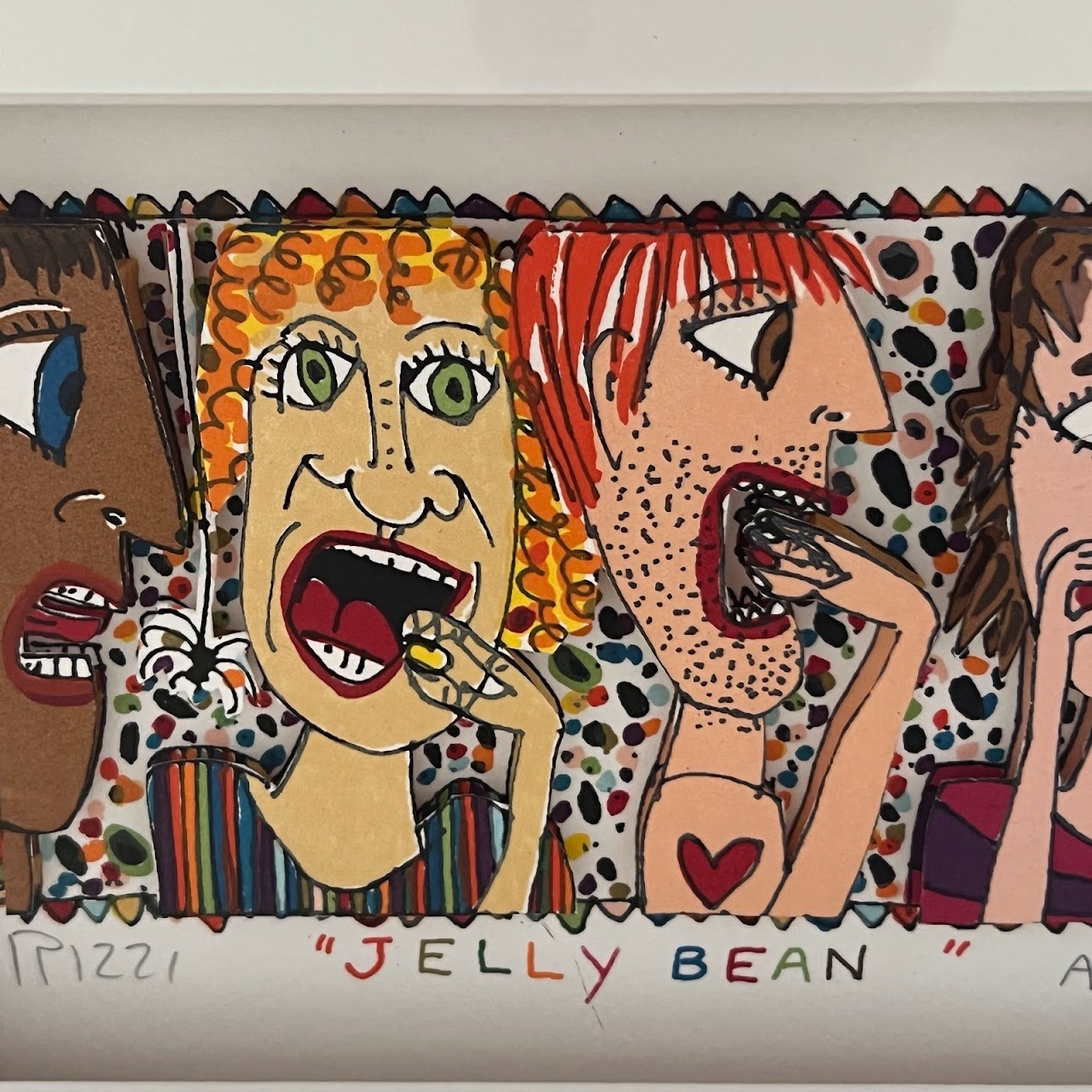 James Rizzi 'Jelly Bean' Signed 3D Lithograph