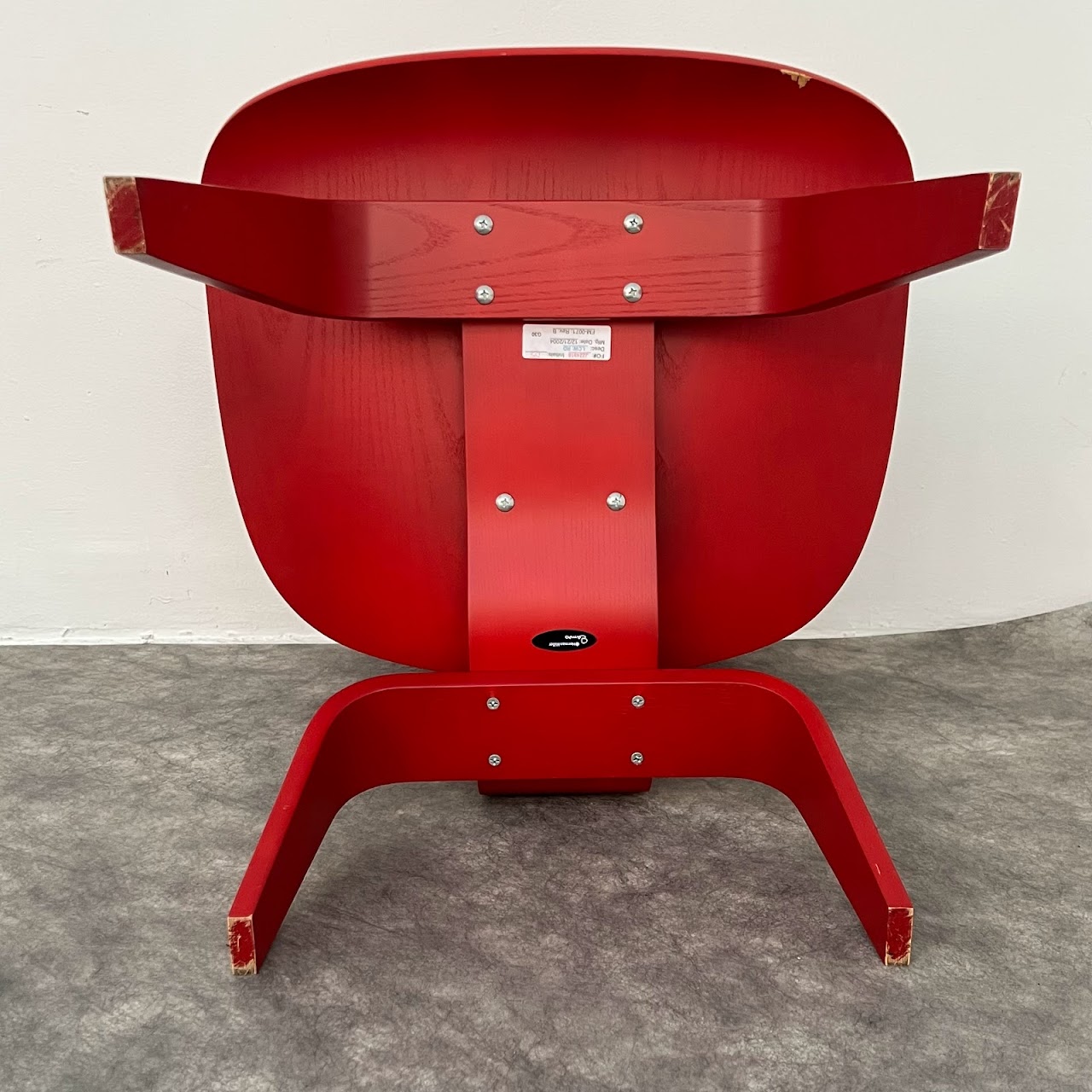 Eames + Herman Miller Molded Plywood LCW Red Lounge Chair