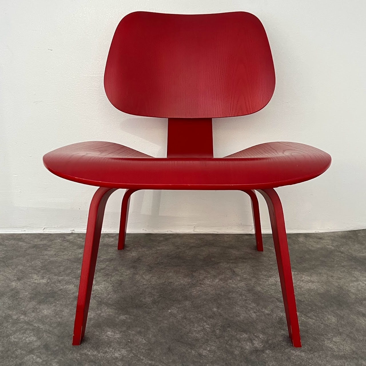 Eames + Herman Miller Molded Plywood LCW Red Lounge Chair