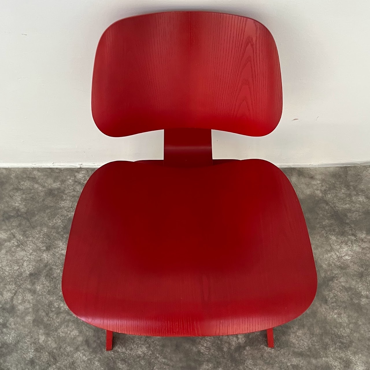 Eames + Herman Miller Molded Plywood LCW Red Lounge Chair