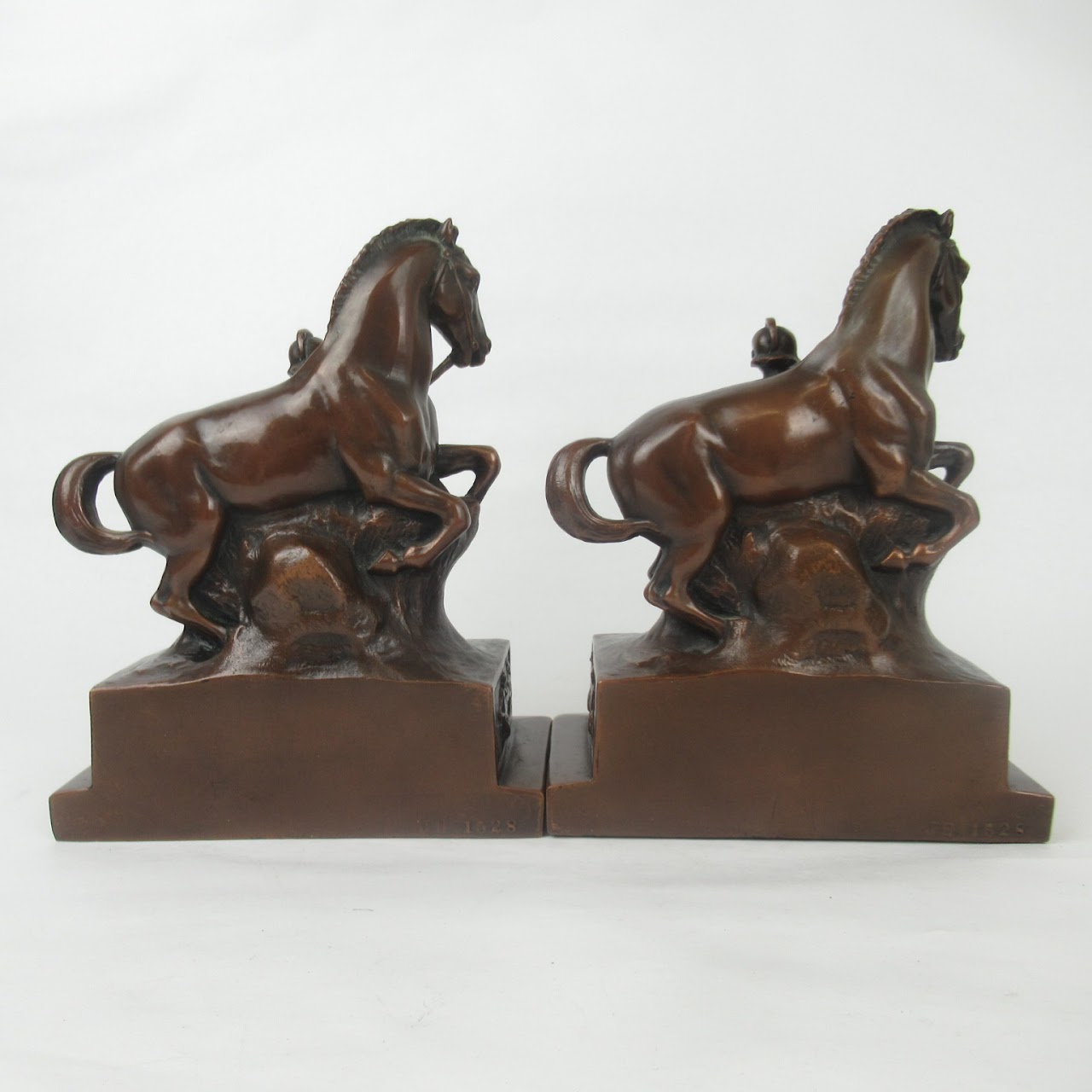 Roman Soldier & Horse Bronze Bookend Pair