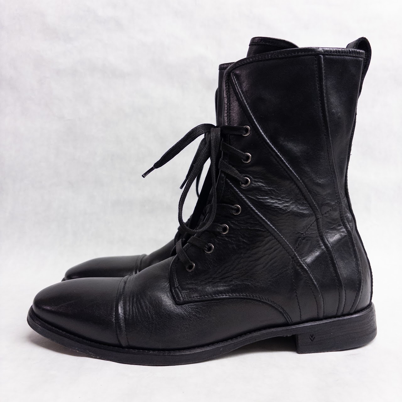 John Varvatos Leather Lace-Up Boots