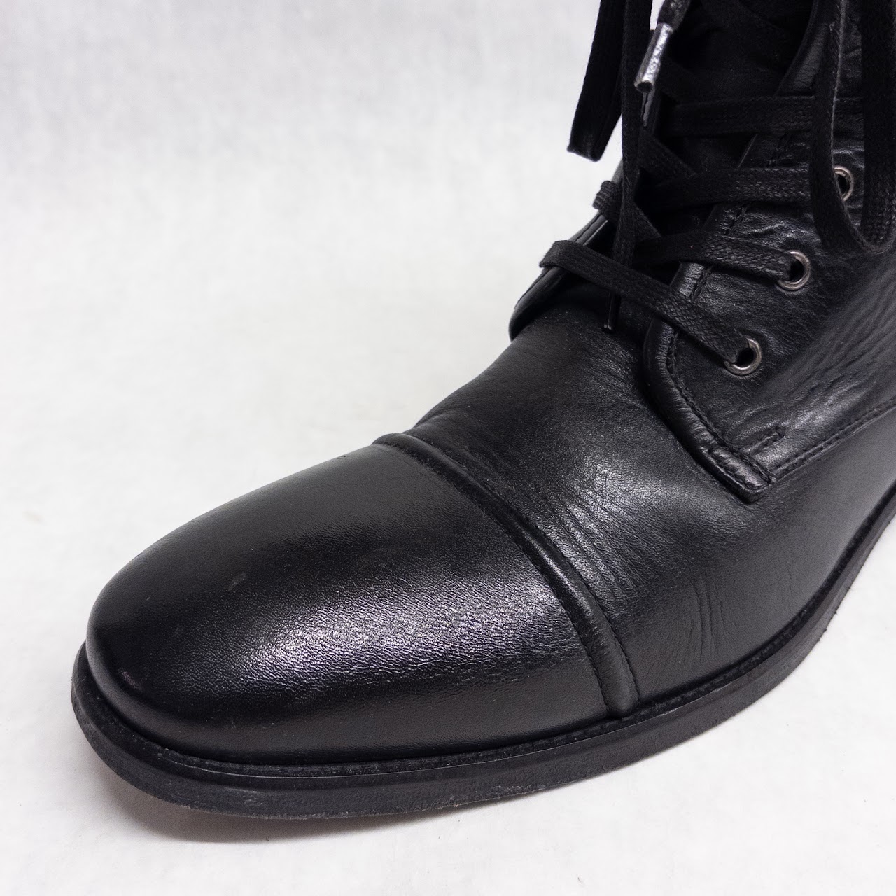 John Varvatos Leather Lace-Up Boots