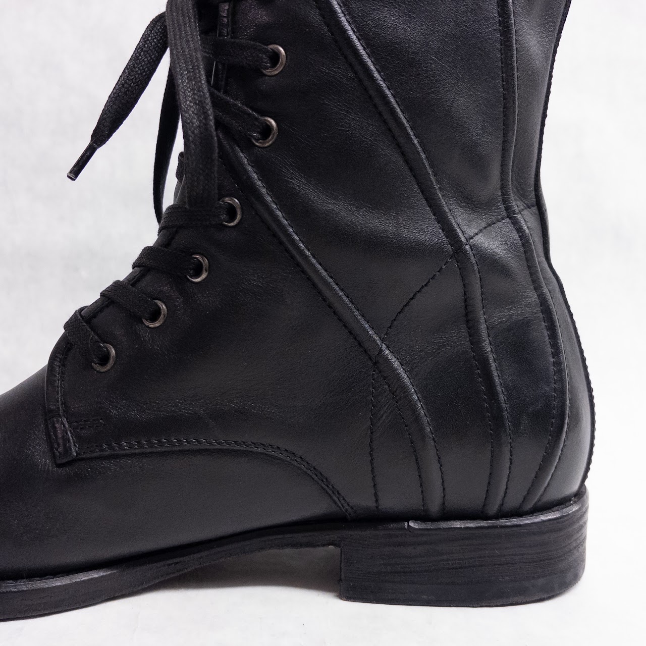 John Varvatos Leather Lace-Up Boots