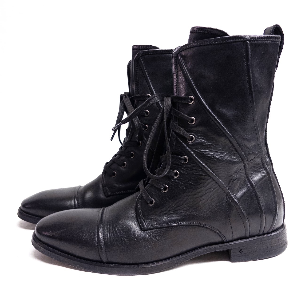 John Varvatos Leather Lace-Up Boots