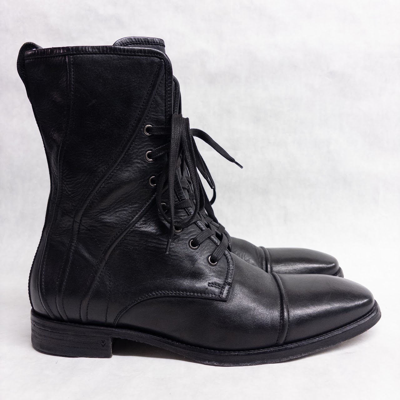 John Varvatos Leather Lace-Up Boots