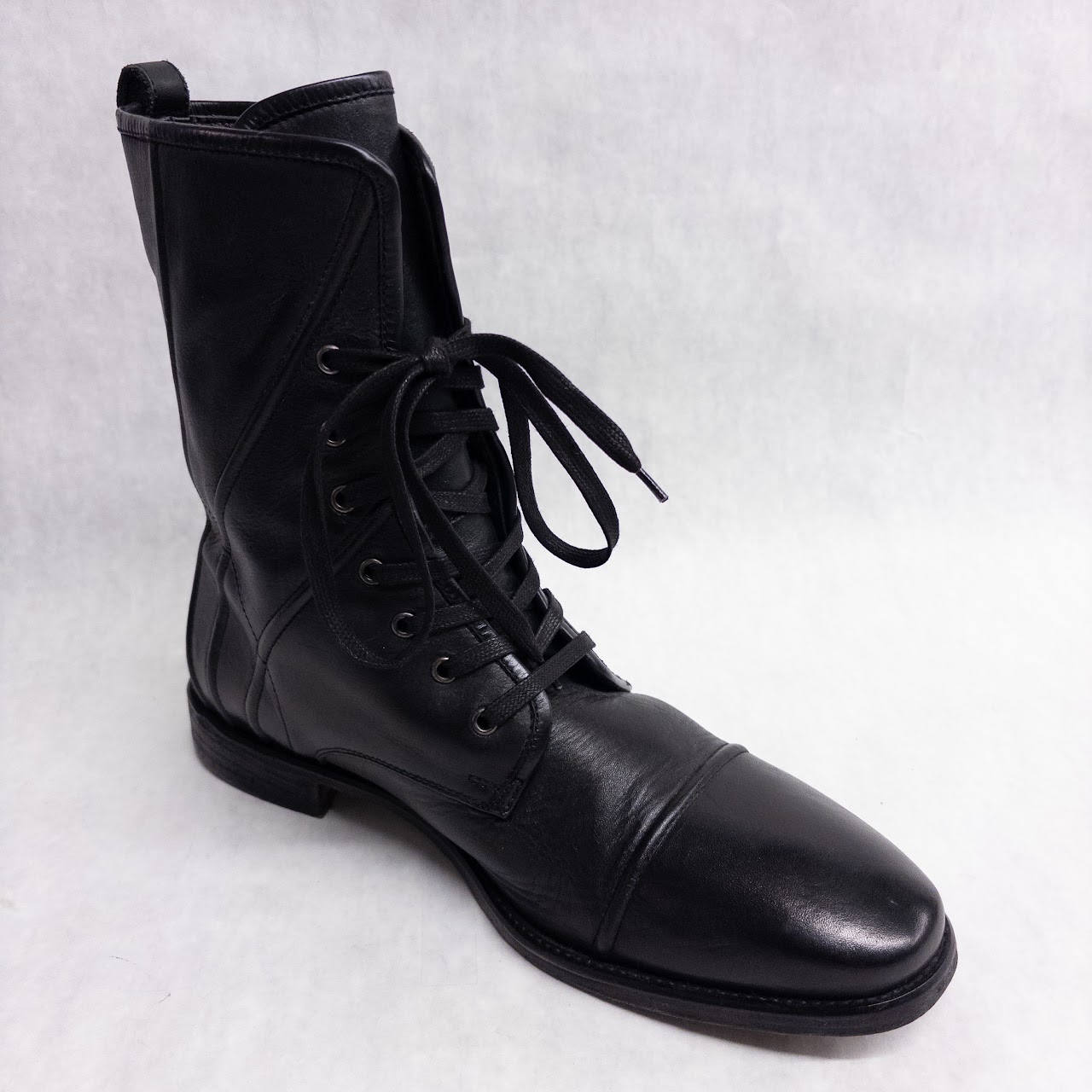 John Varvatos Leather Lace-Up Boots