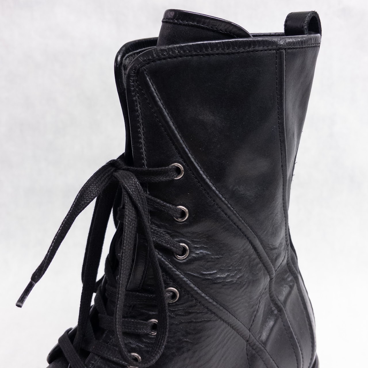 John Varvatos Leather Lace-Up Boots