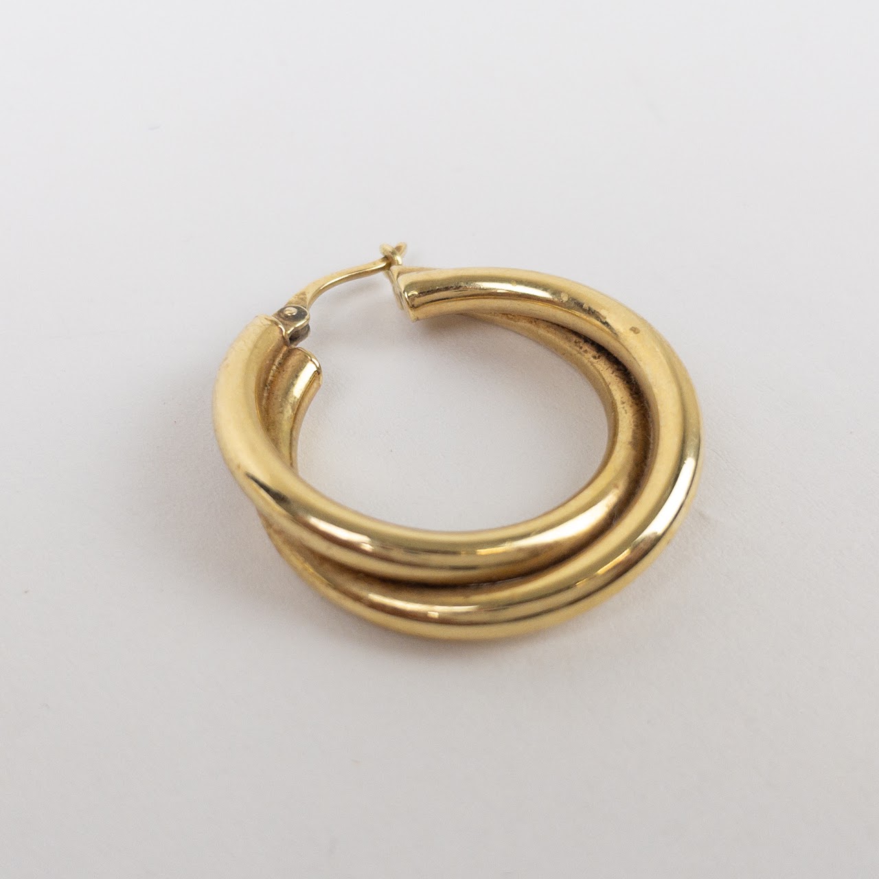 14K Gold Twisted Hoop Earrings