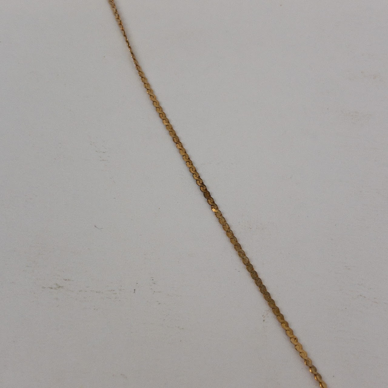 14K Gold S Chain Necklace With 14K Gold & Sterling Silver Pendant