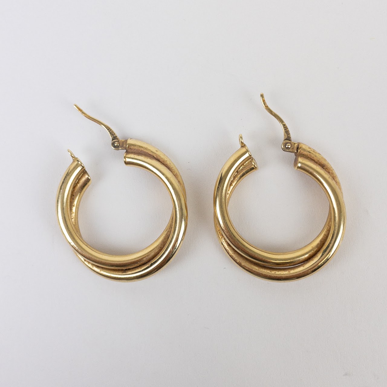 14K Gold Twisted Hoop Earrings