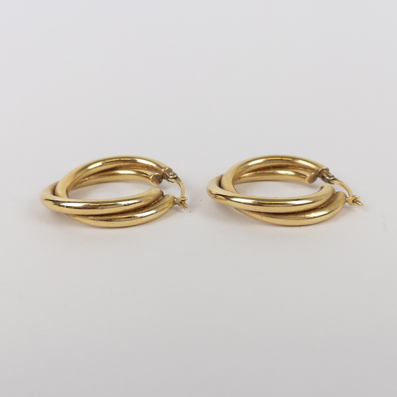 14K Gold Twisted Hoop Earrings